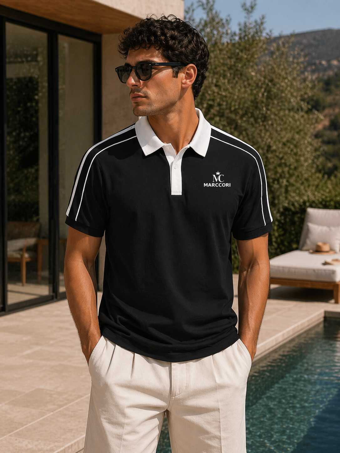 Polo para hombres - Contrast Collar Short-Sleeve Polo Shirt