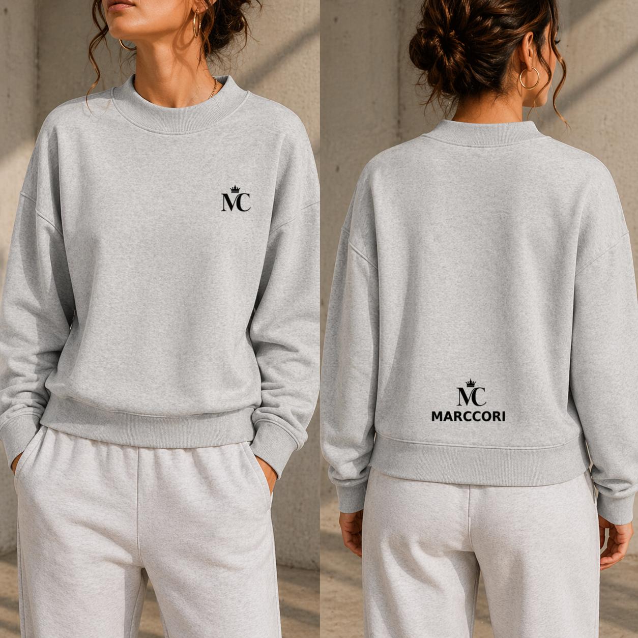 Sudadera - Essential Fleece Mock-Neck Crew Sweatshirt