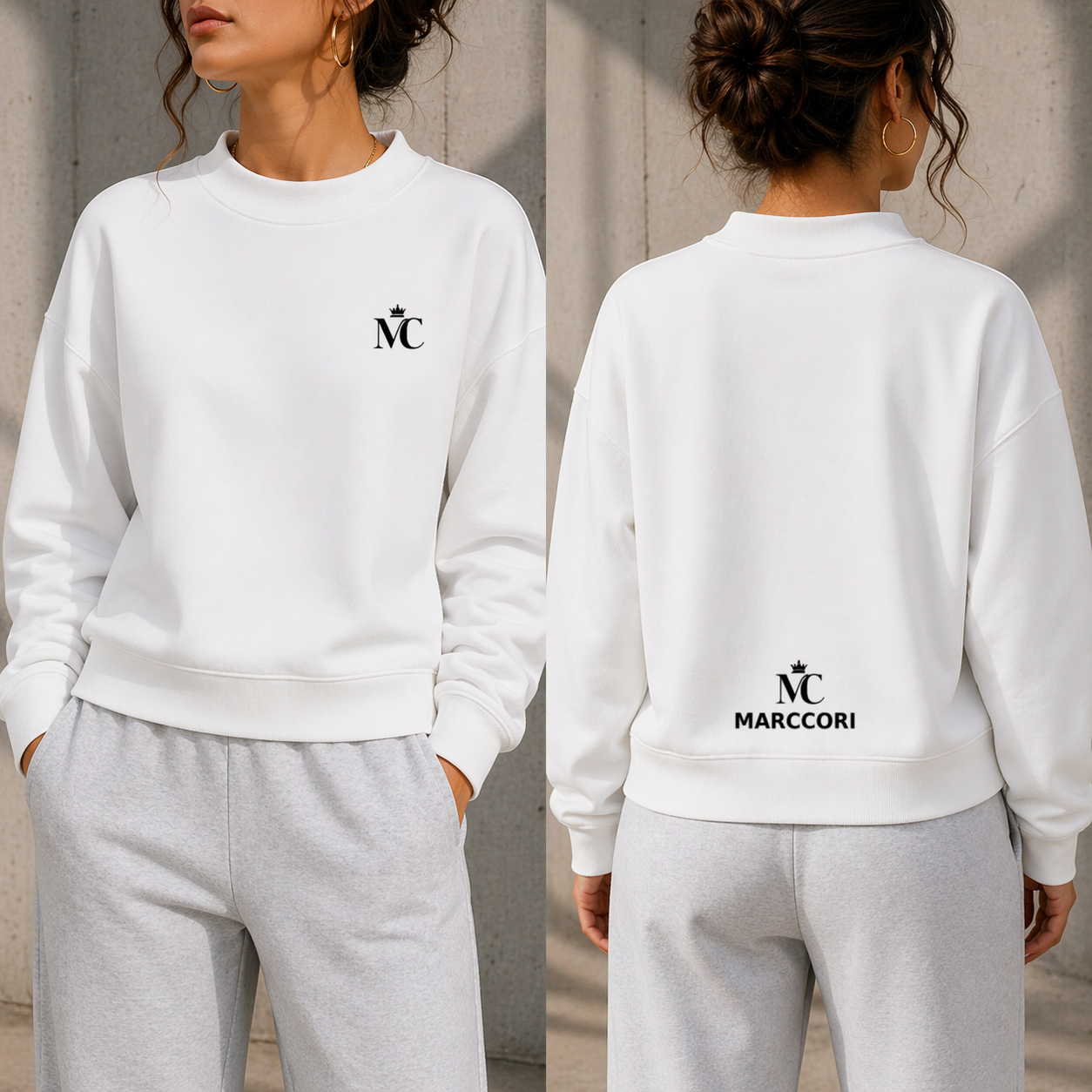 Sudadera - Essential Fleece Mock-Neck Crew Sweatshirt