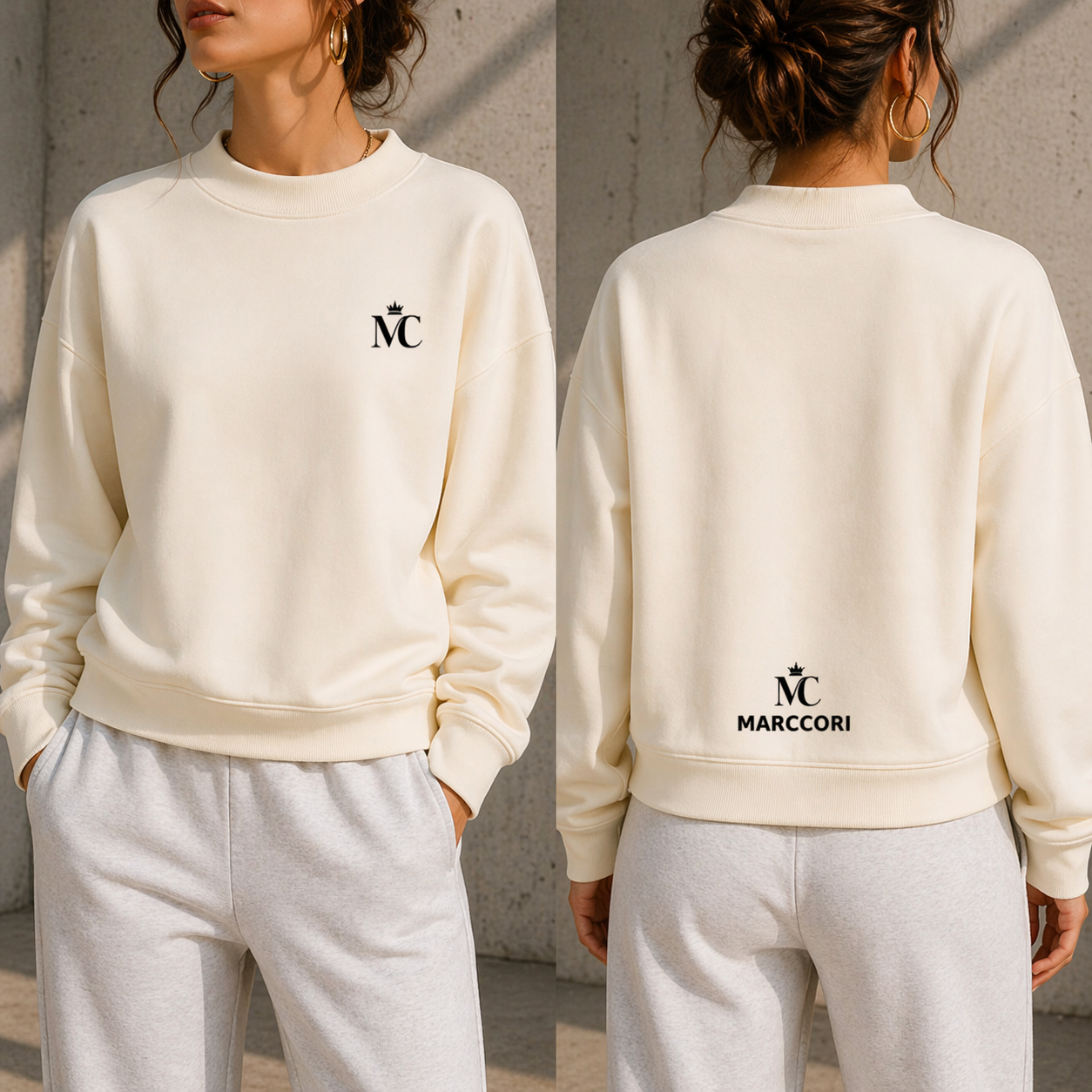 Sudadera - Essential Fleece Mock-Neck Crew Sweatshirt